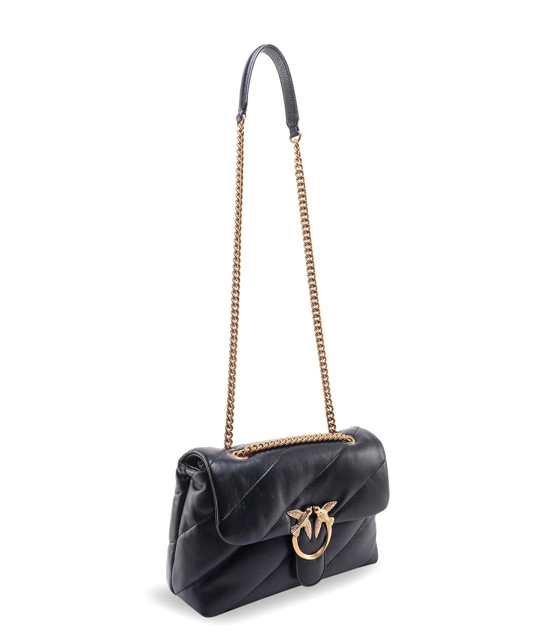 PINKO Черная кожаная сумка через плечо, фото 3