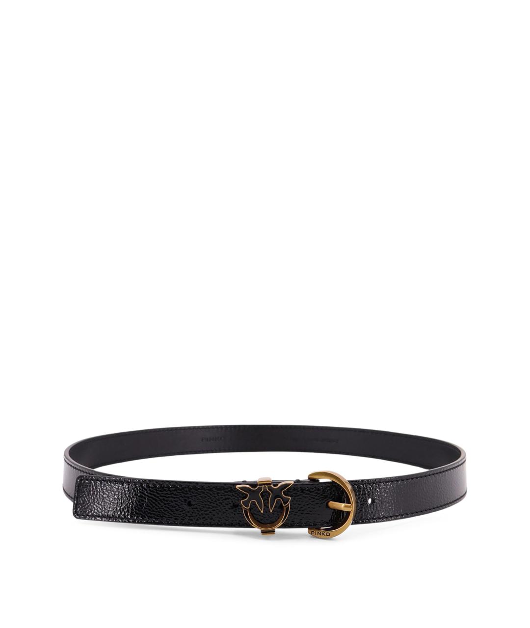 PINKO Черный кожаный ремень, фото 1