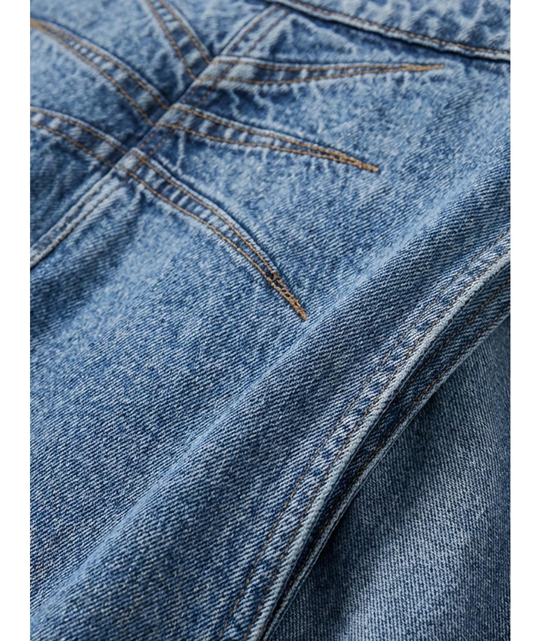 ALAIA Голубые хлопковые прямые джинсы, фото 3