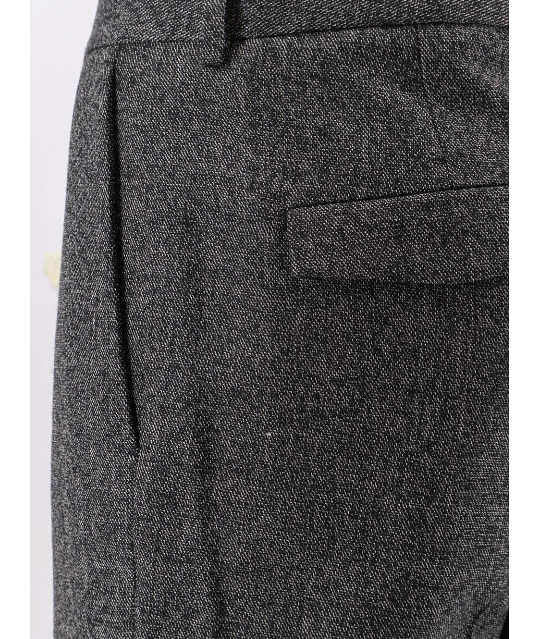 GUCCI Антрацитовые шерстяные повседневные брюки, фото 3