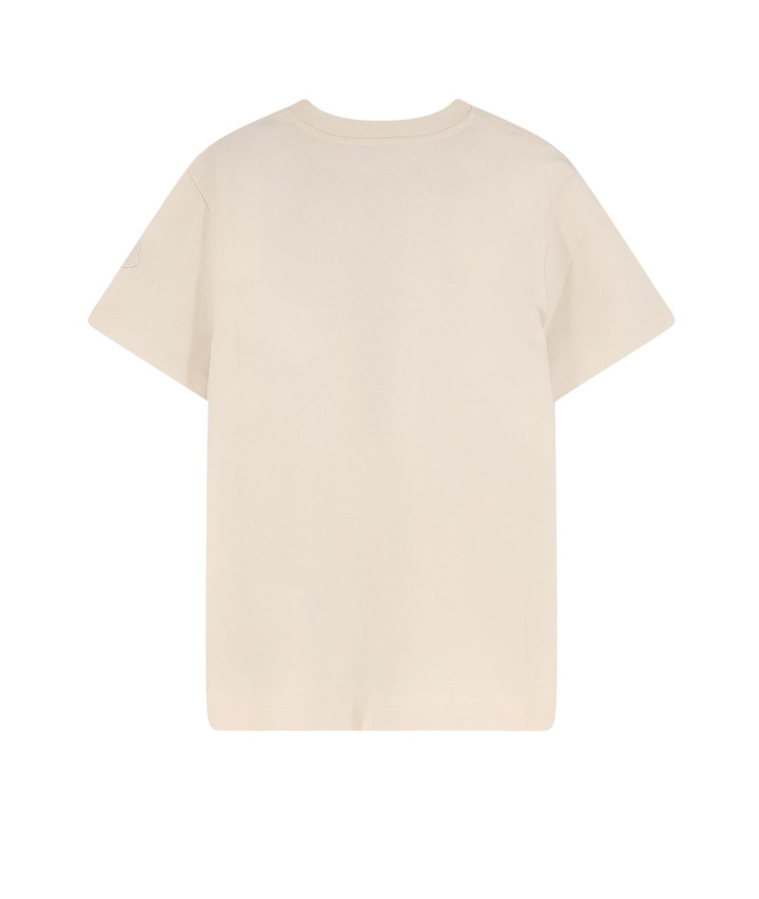MONCLER Бежевая хлопковая футболка, фото 2