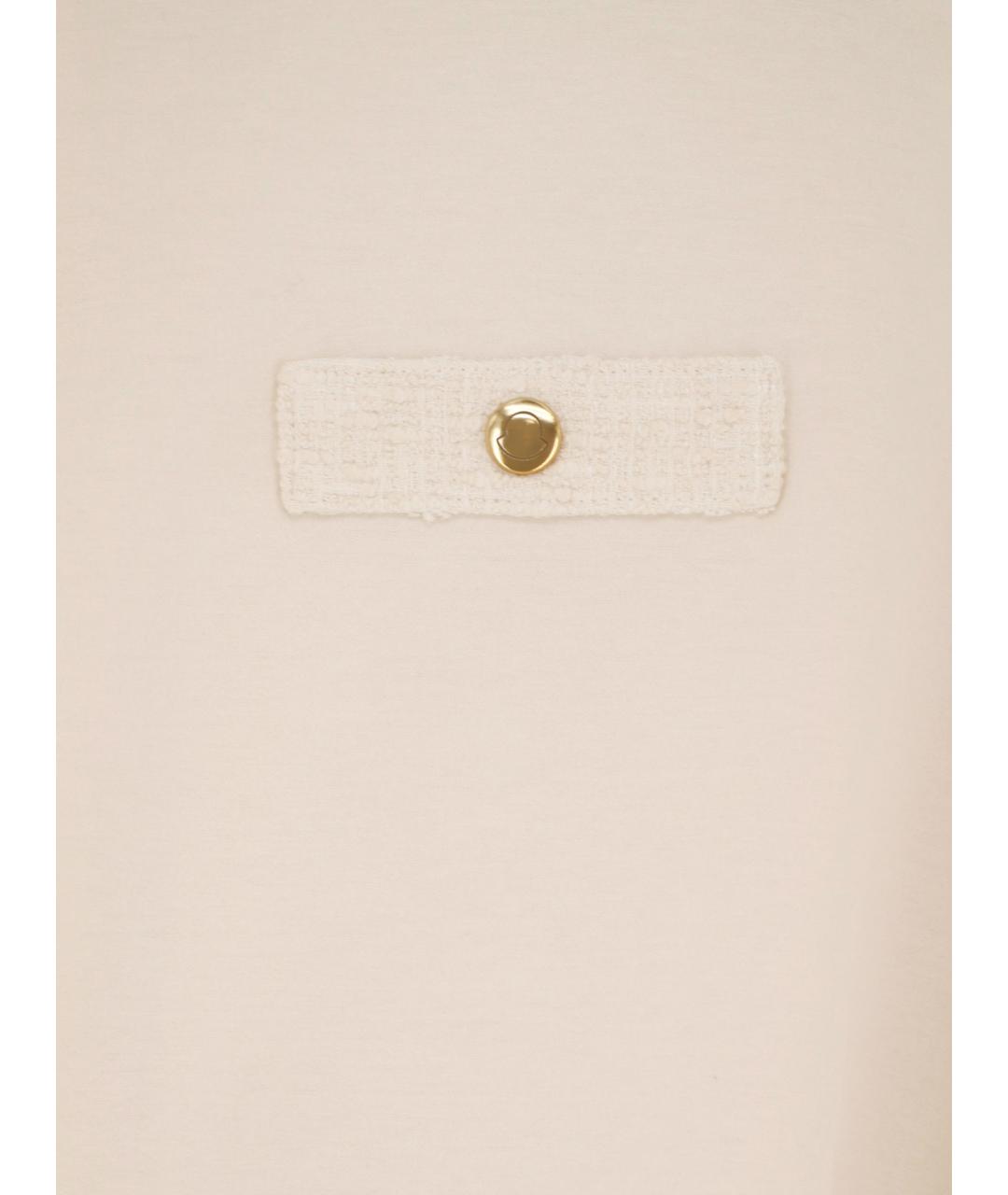 MONCLER Бежевая хлопковая футболка, фото 3