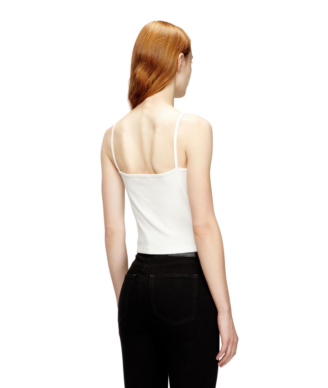 DIESEL Белая хлопко-эластановая майка, фото 3