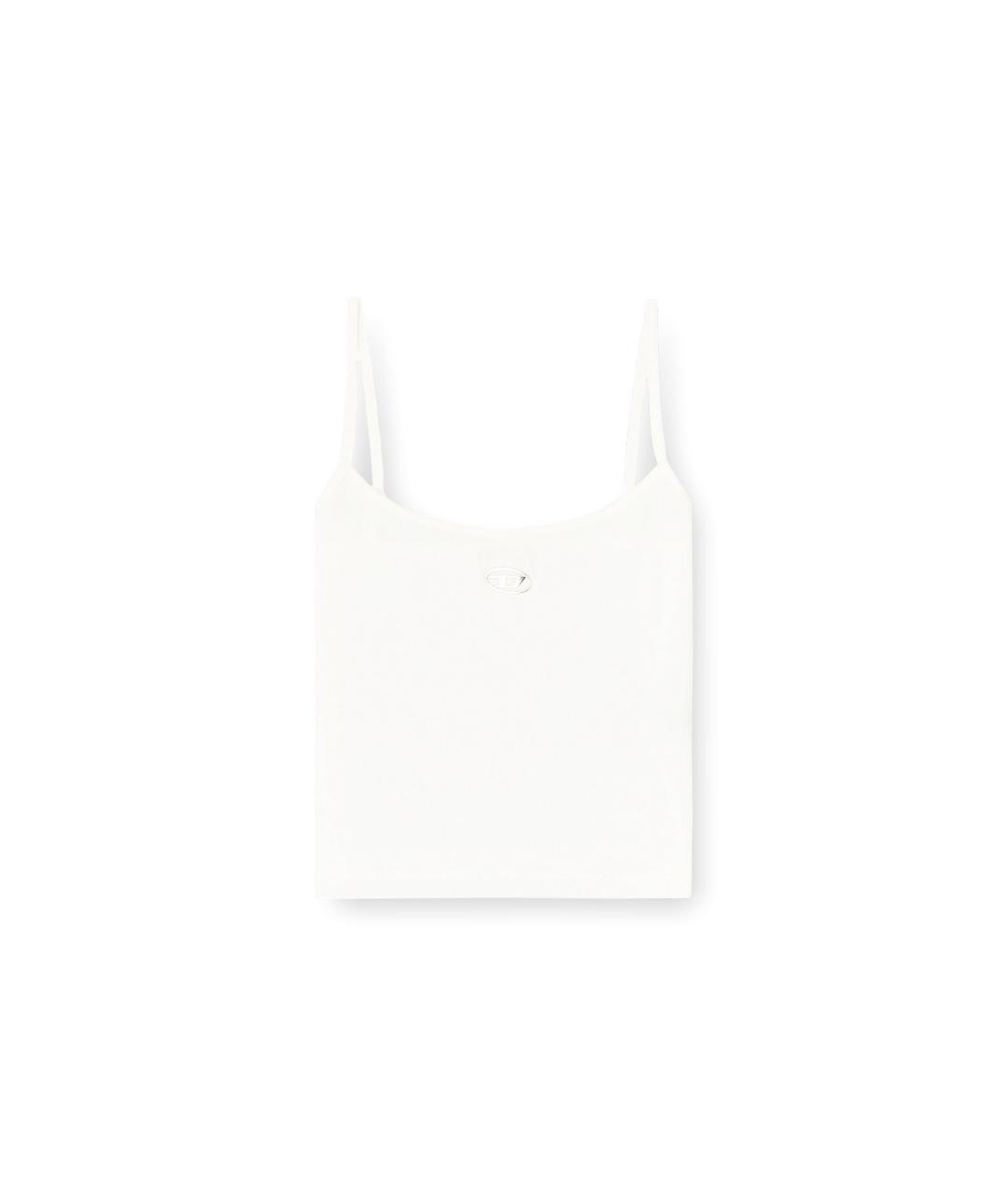 DIESEL Белая хлопко-эластановая майка, фото 1