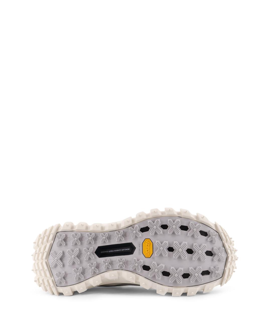 MONCLER Белые текстильные низкие кроссовки / кеды, фото 4