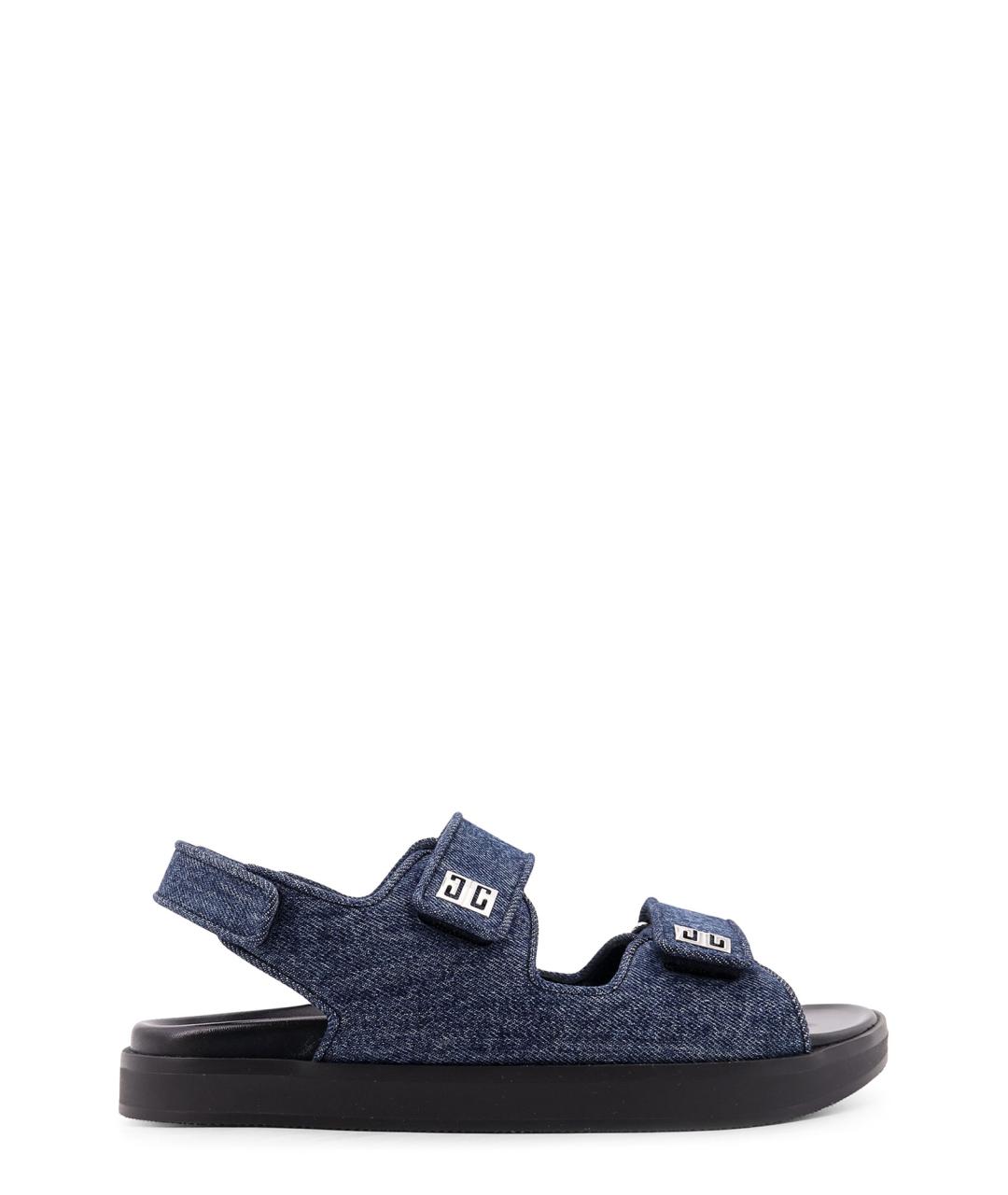 GIVENCHY Синие текстильные босоножки, фото 1