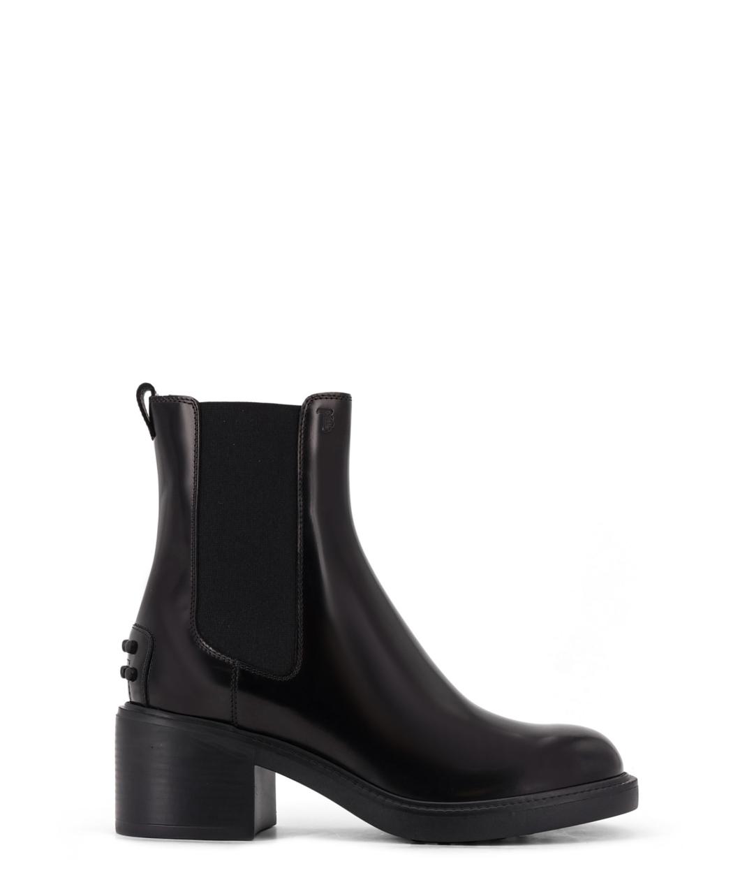 TOD'S Черные кожаные ботинки, фото 1