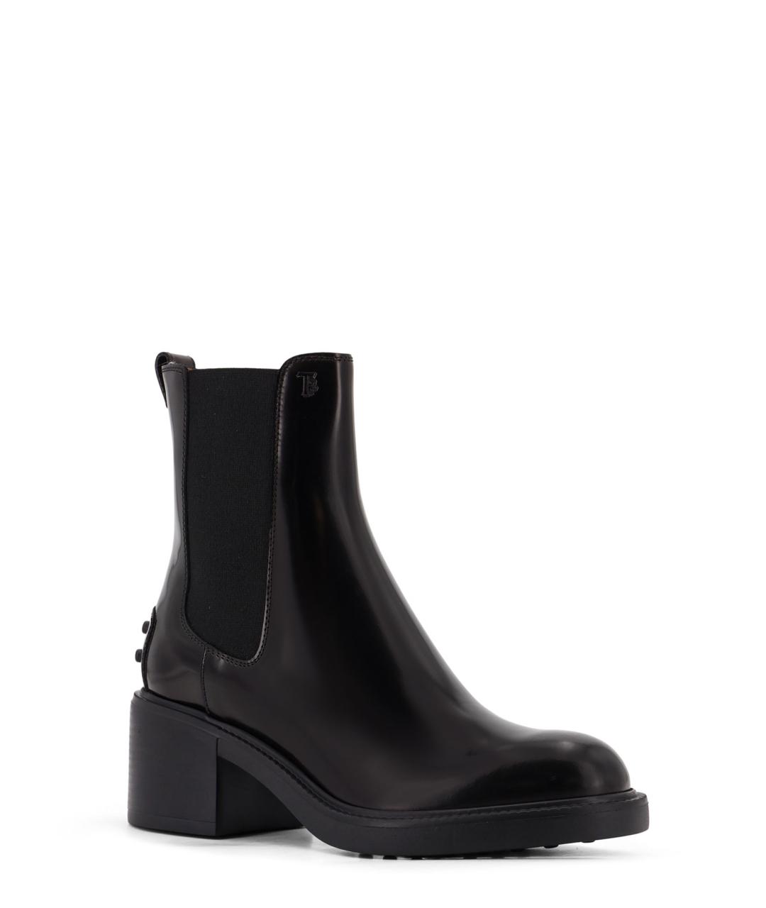 TOD'S Черные кожаные ботинки, фото 2