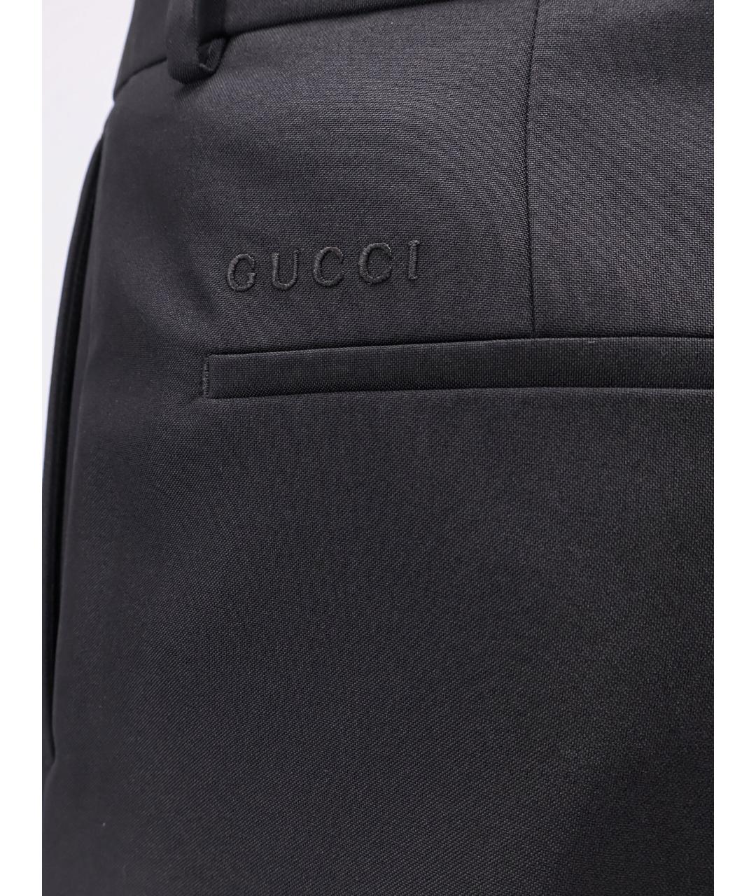 GUCCI Черные полиэстеровые повседневные брюки, фото 3