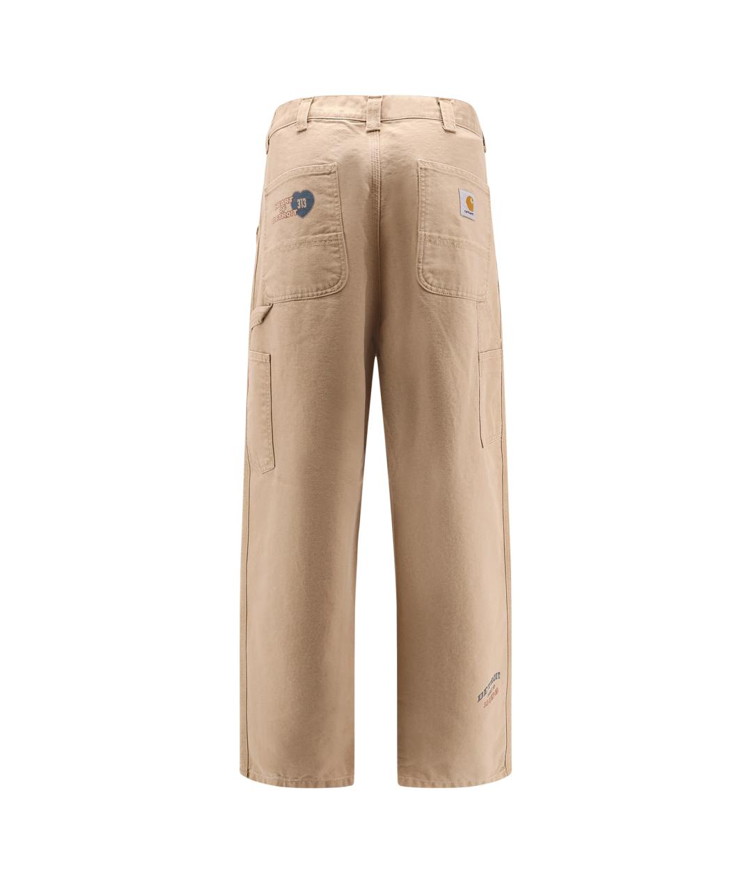 CARHARTT WIP Бежевые хлопковые классические брюки, фото 2