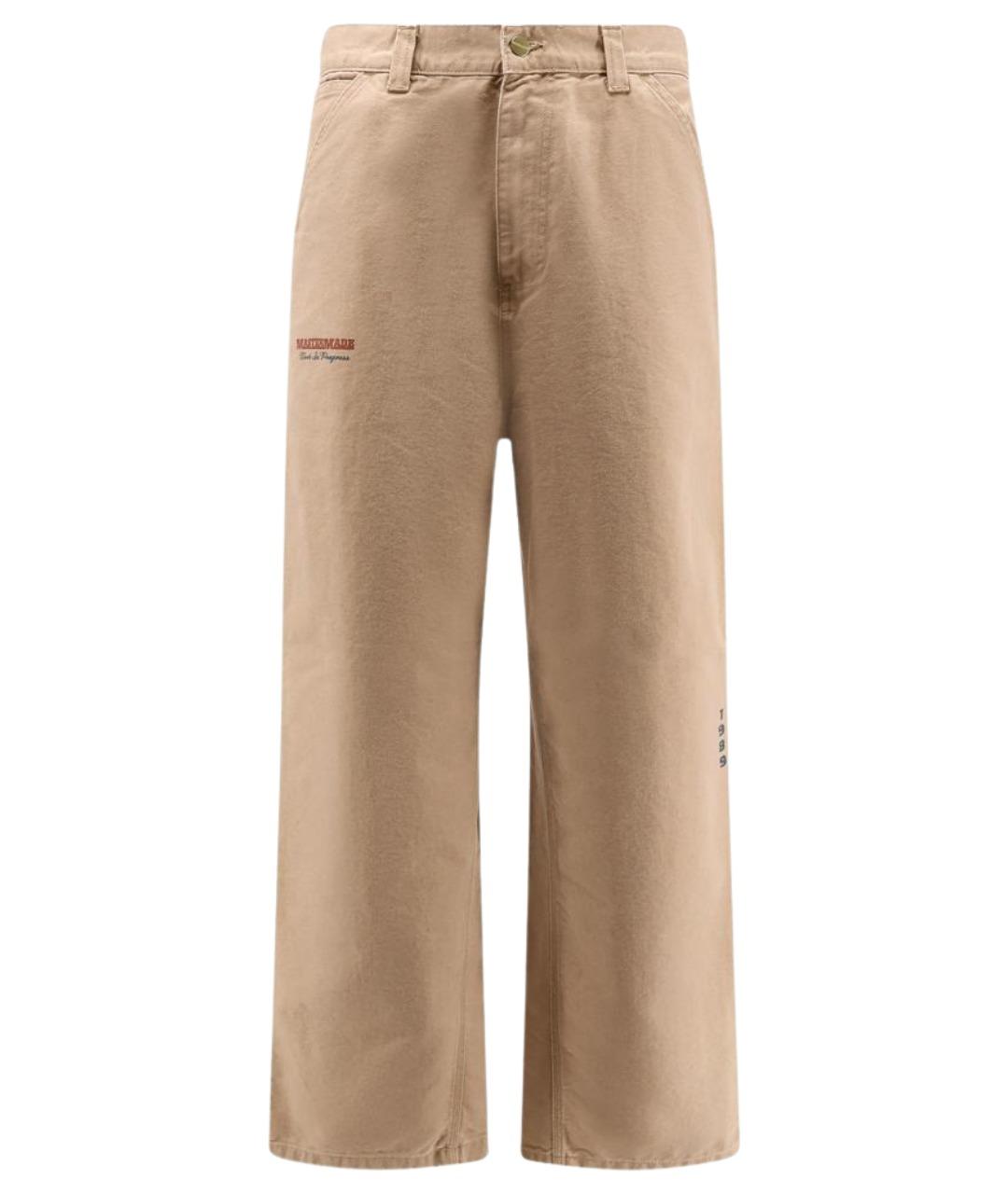 CARHARTT WIP Бежевые хлопковые классические брюки, фото 1