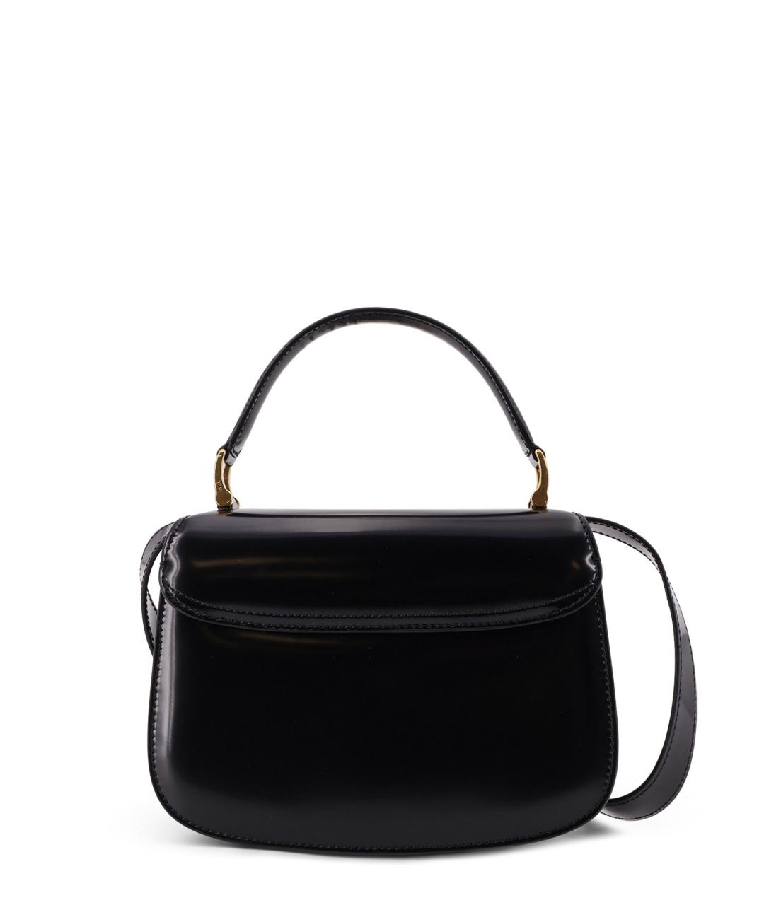 Ami Paris Черная кожаная сумка через плечо, фото 2