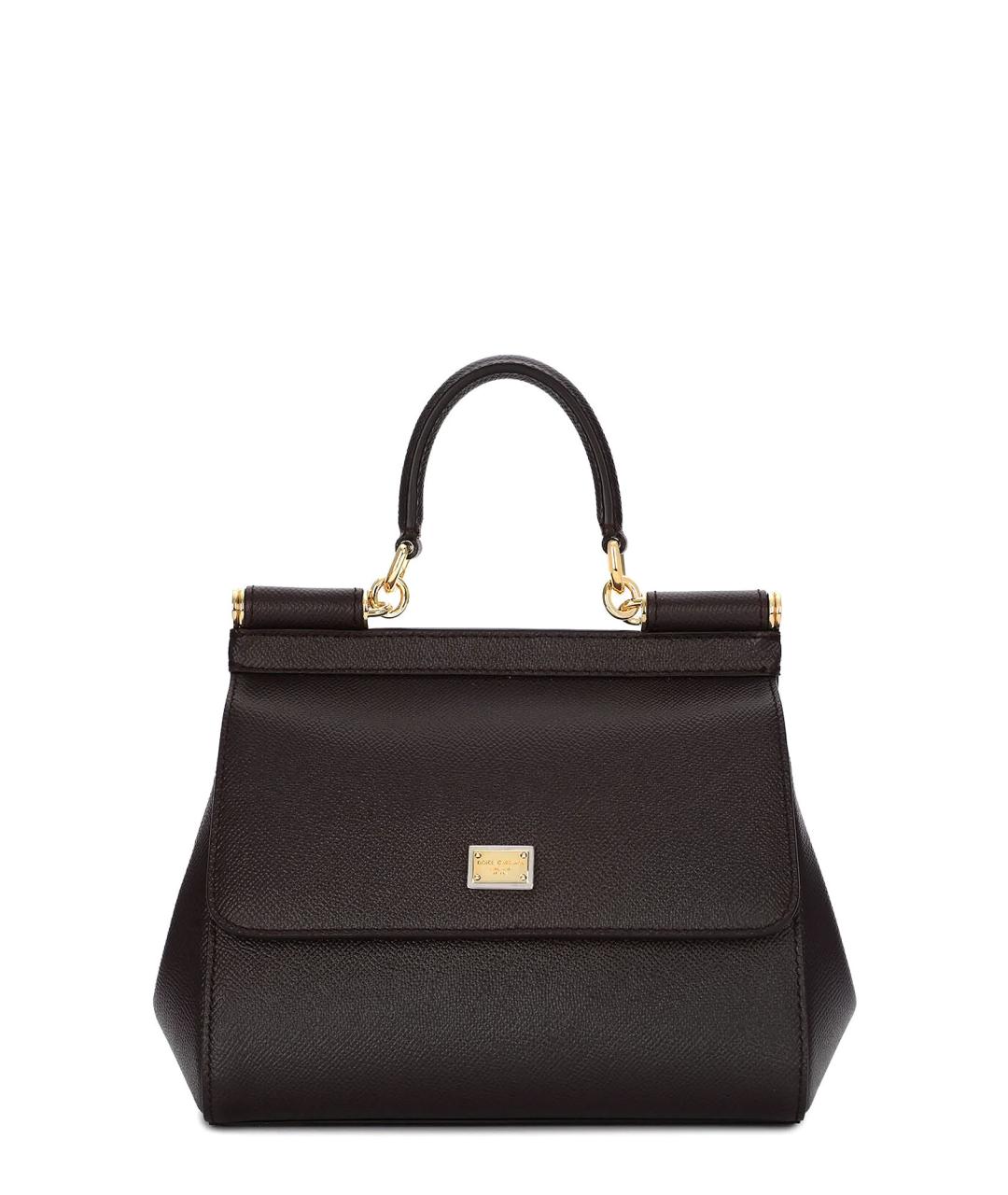 DOLCE&GABBANA Черная кожаная сумка тоут, фото 1