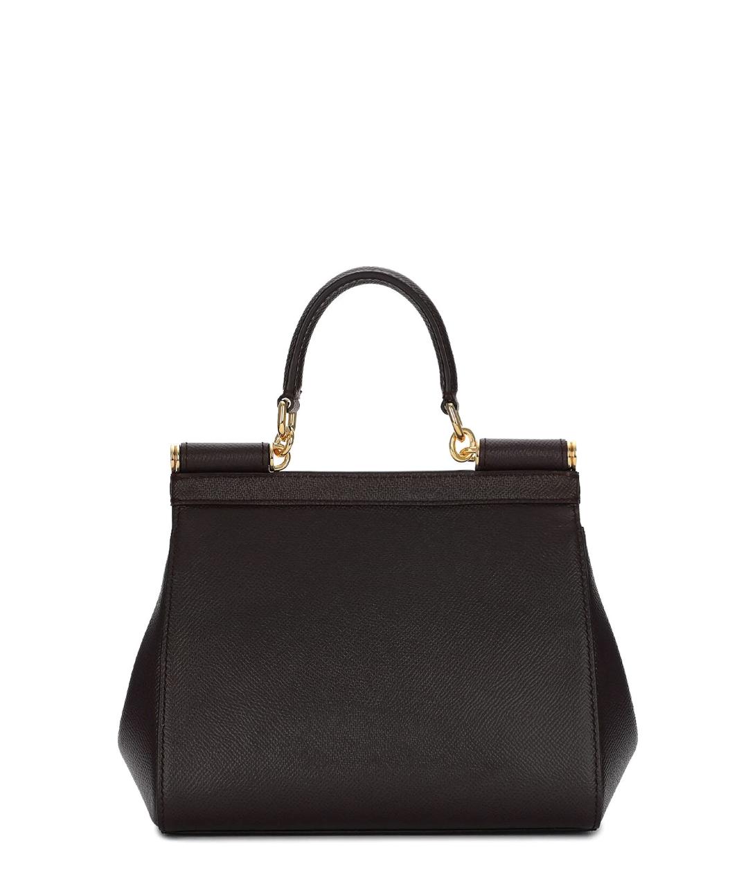 DOLCE&GABBANA Черная кожаная сумка тоут, фото 2