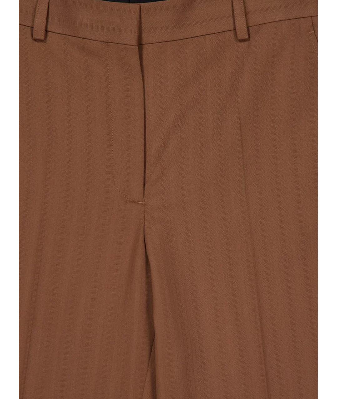 STELLA MCCARTNEY Коричневые шерстяные брюки широкие, фото 3