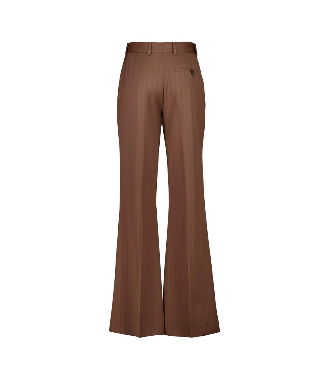 STELLA MCCARTNEY Коричневые шерстяные брюки широкие, фото 2
