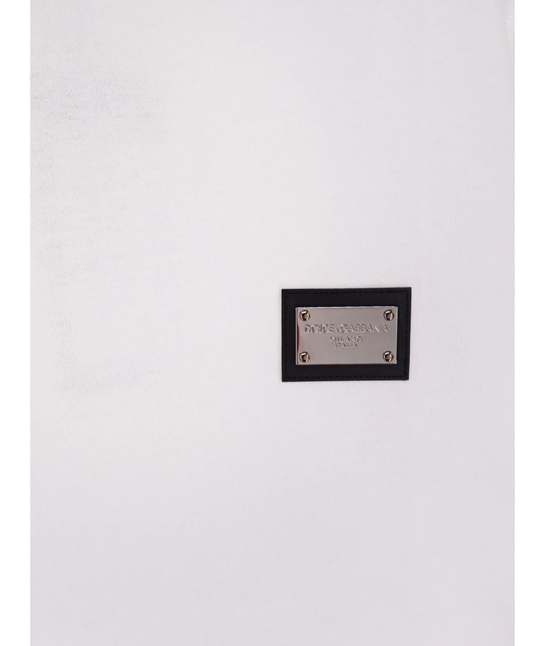 DOLCE&GABBANA Белая хлопковая футболка, фото 3