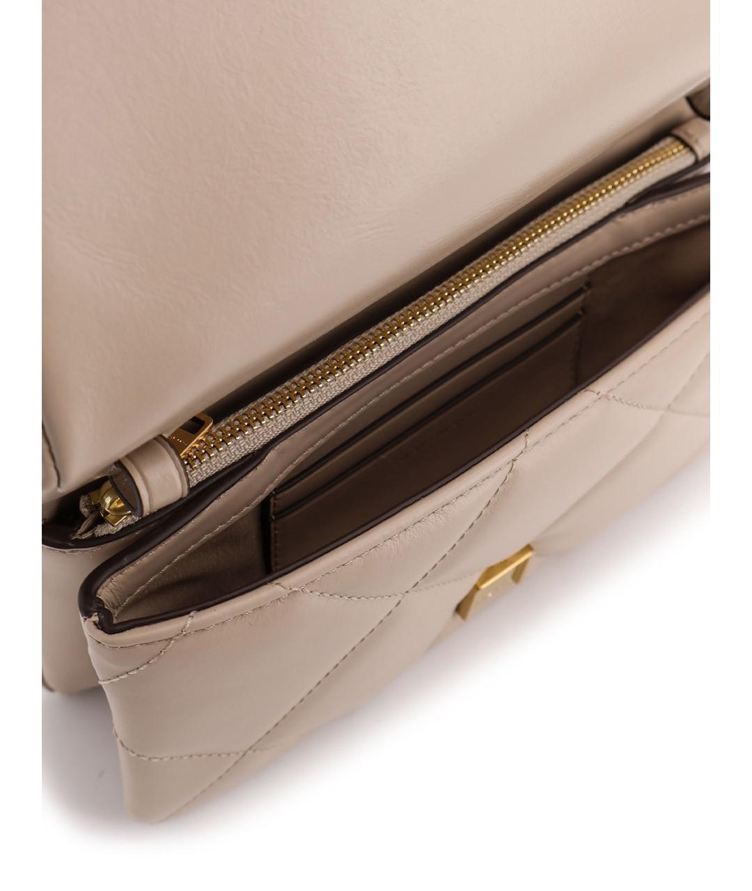 TORY BURCH Бежевая кожаная сумка через плечо, фото 4