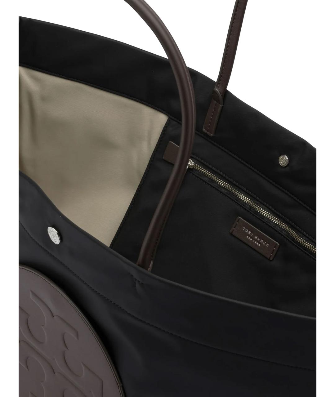 TORY BURCH Черная тканевая сумка тоут, фото 4