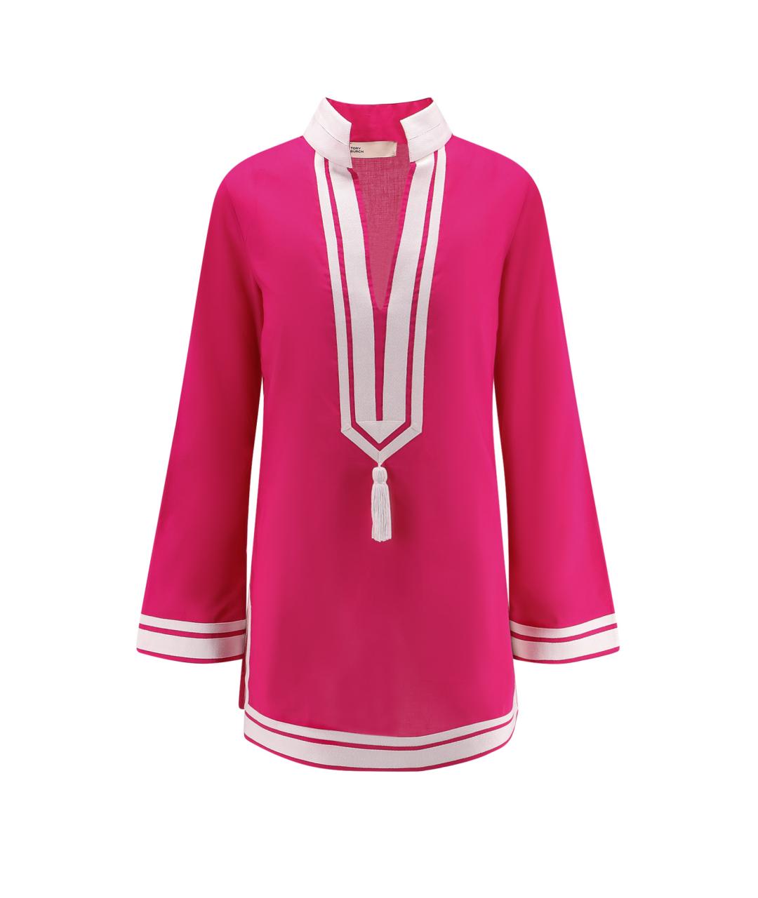 TORY BURCH Фуксия хлопковое платье, фото 1