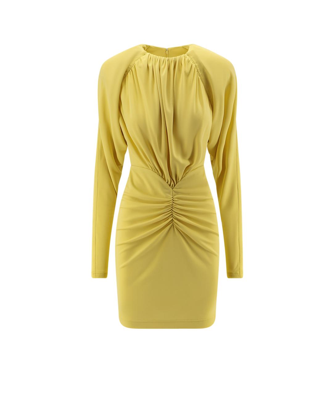 STELLA MCCARTNEY Желтое вискозное коктейльное платье, фото 1