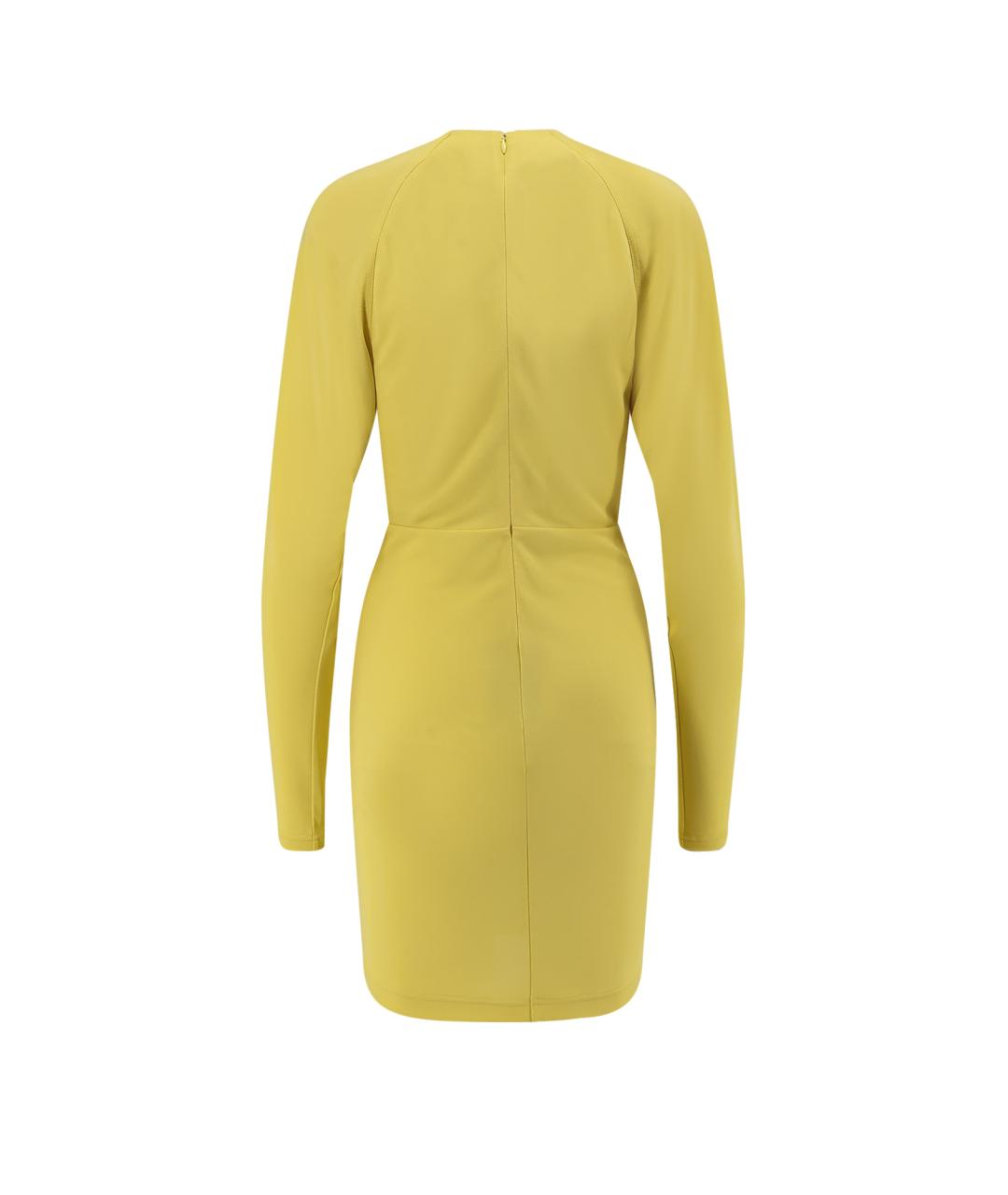 STELLA MCCARTNEY Желтое вискозное коктейльное платье, фото 2