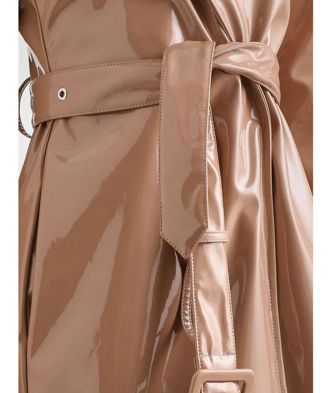 DOLCE&GABBANA Бежевый полиэстеровый тренч/плащ, фото 3