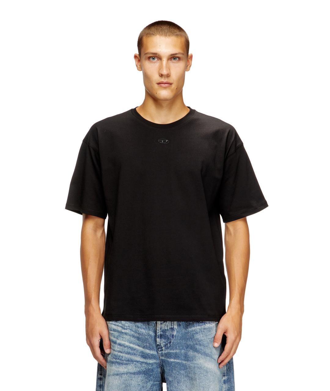 DIESEL Черная хлопковая футболка, фото 2