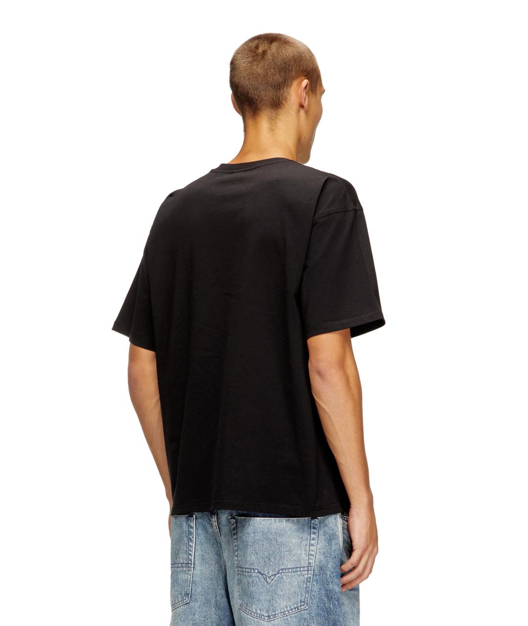 DIESEL Черная хлопковая футболка, фото 3