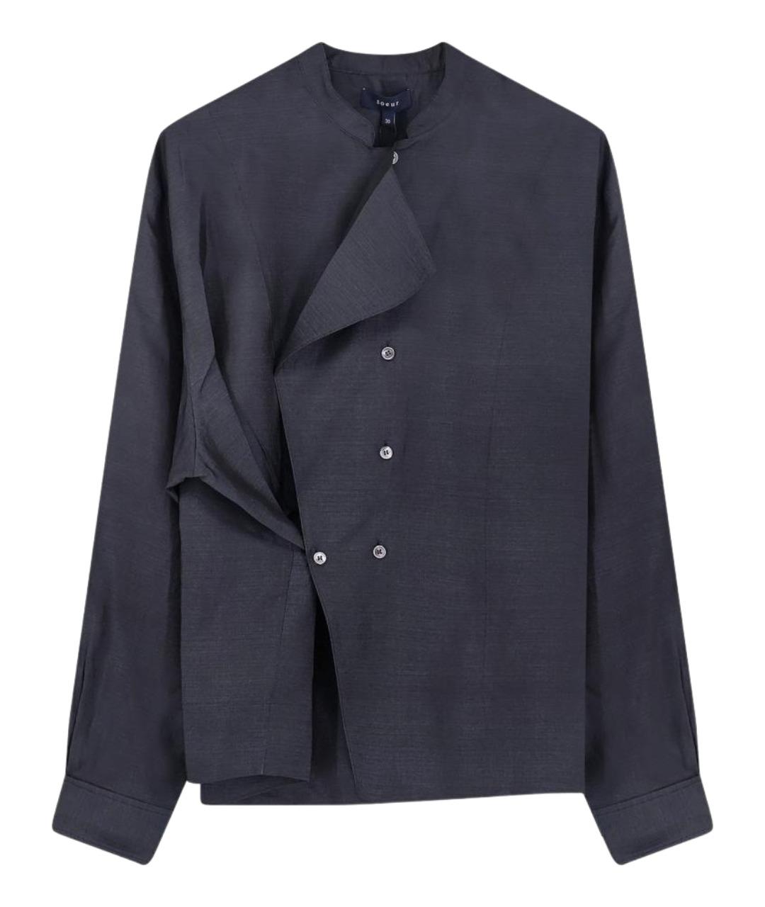 SOEUR Черная шелковая рубашка, фото 1