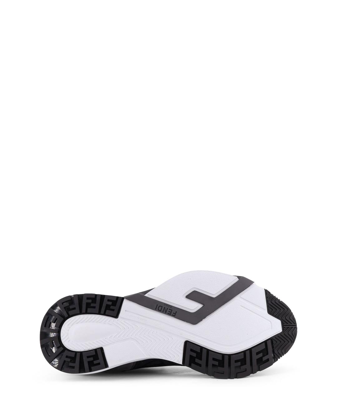 FENDI Черные текстильные низкие кроссовки / кеды, фото 4