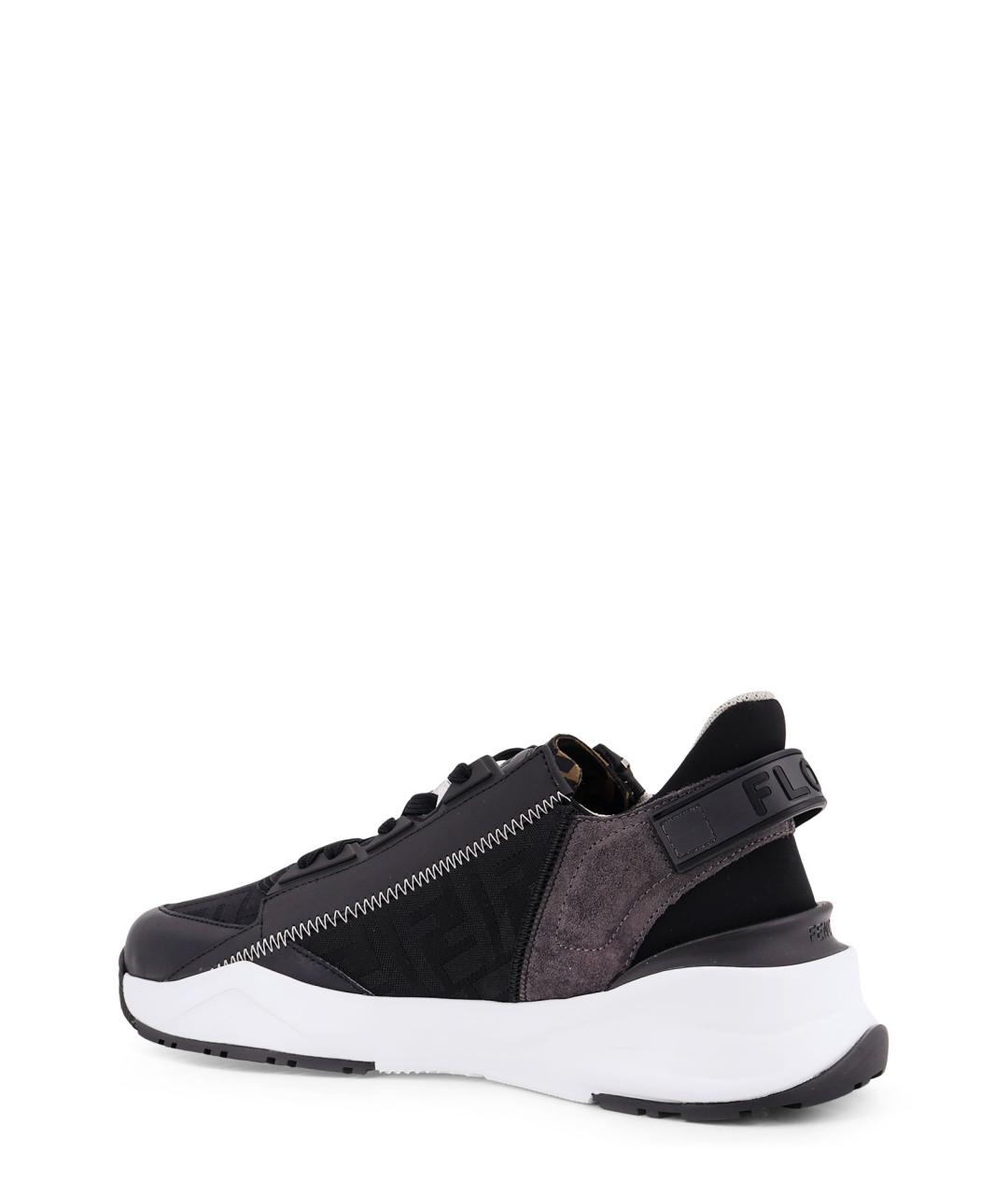 FENDI Черные текстильные низкие кроссовки / кеды, фото 3