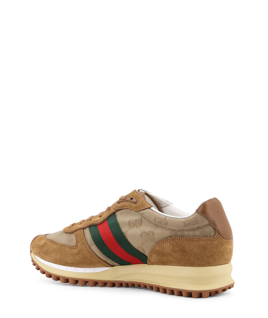 GUCCI Коричневые замшевые низкие кроссовки / кеды, фото 3