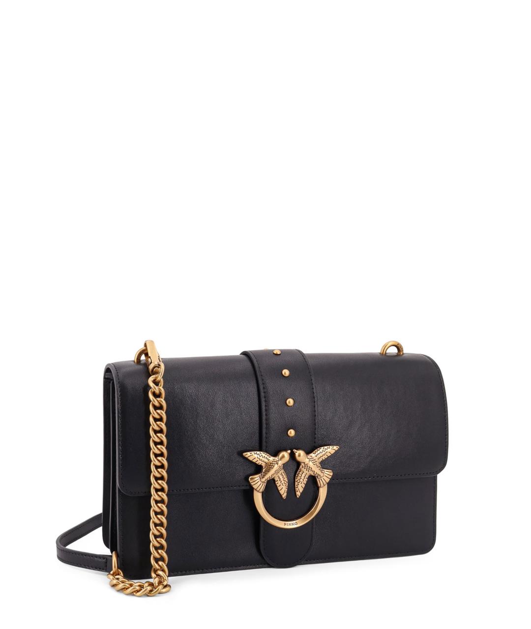 PINKO Черная кожаная сумка через плечо, фото 3