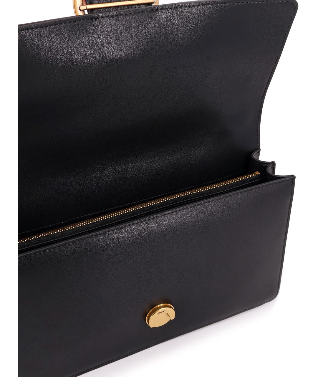 PINKO Черная кожаная сумка через плечо, фото 4