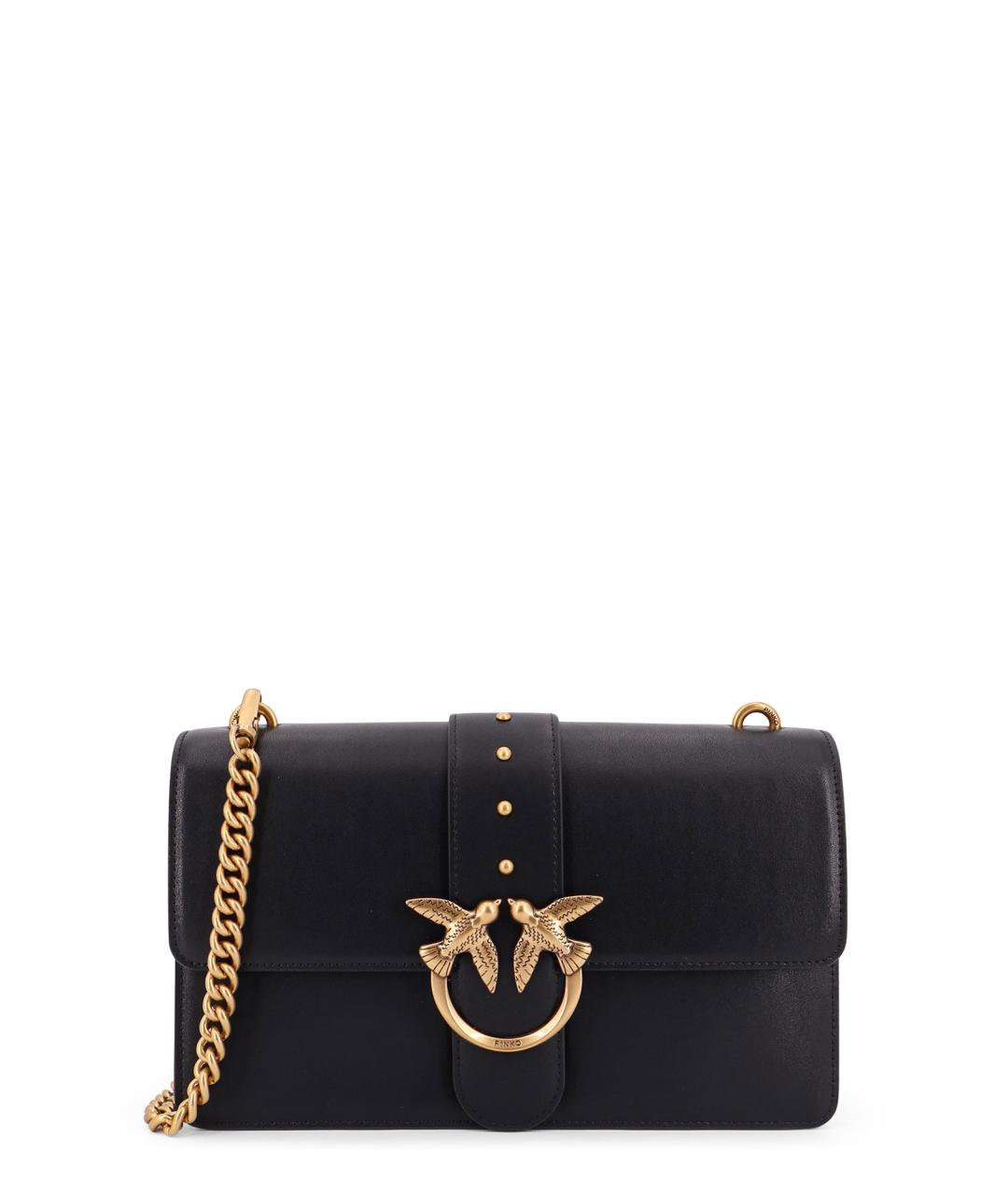 PINKO Черная кожаная сумка через плечо, фото 1