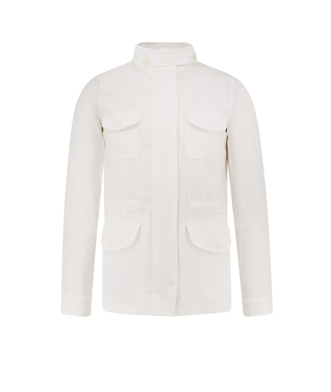 LORO PIANA Белая льняная куртка, фото 1
