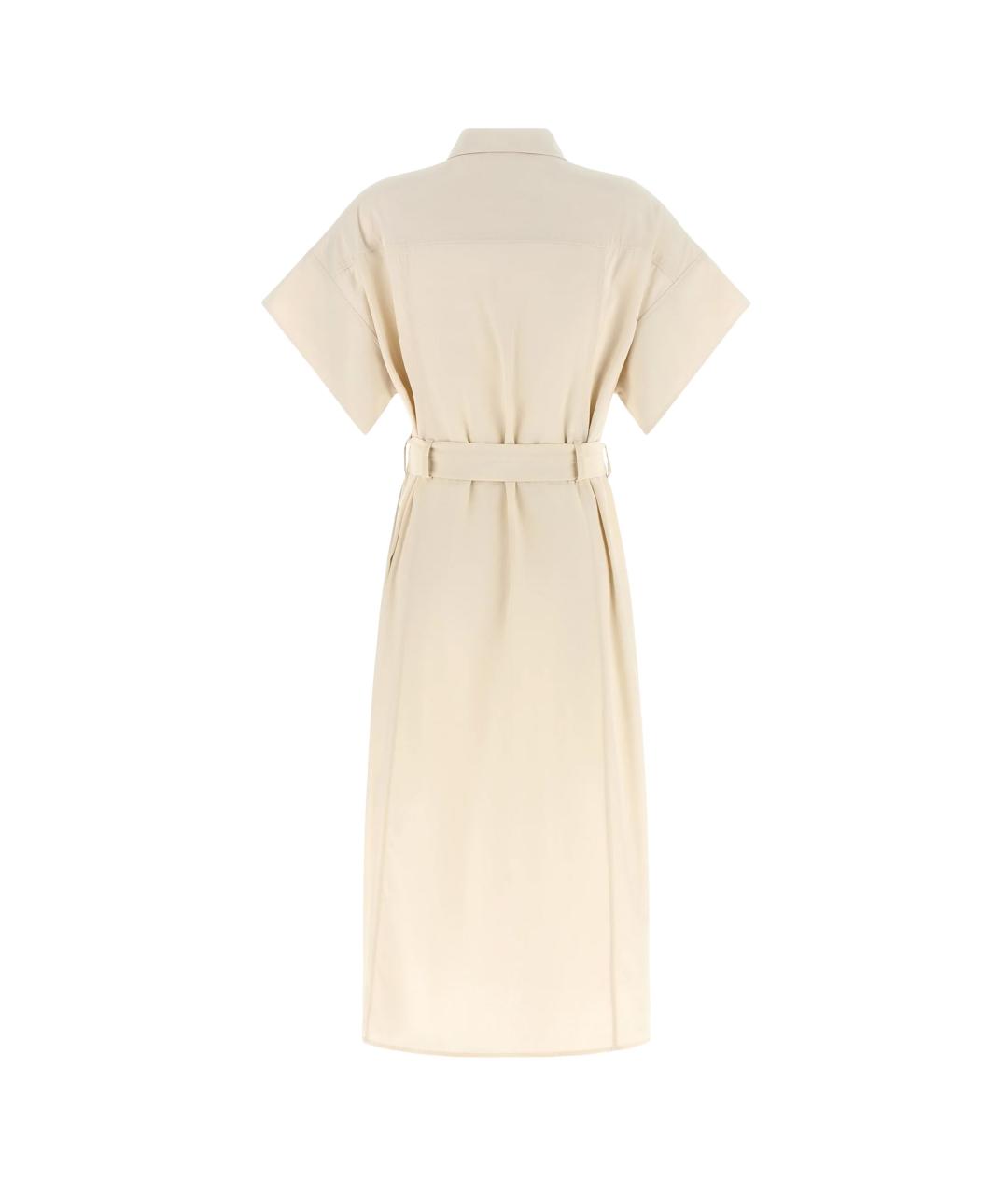 PINKO Бежевое хлопковое повседневное платье, фото 2