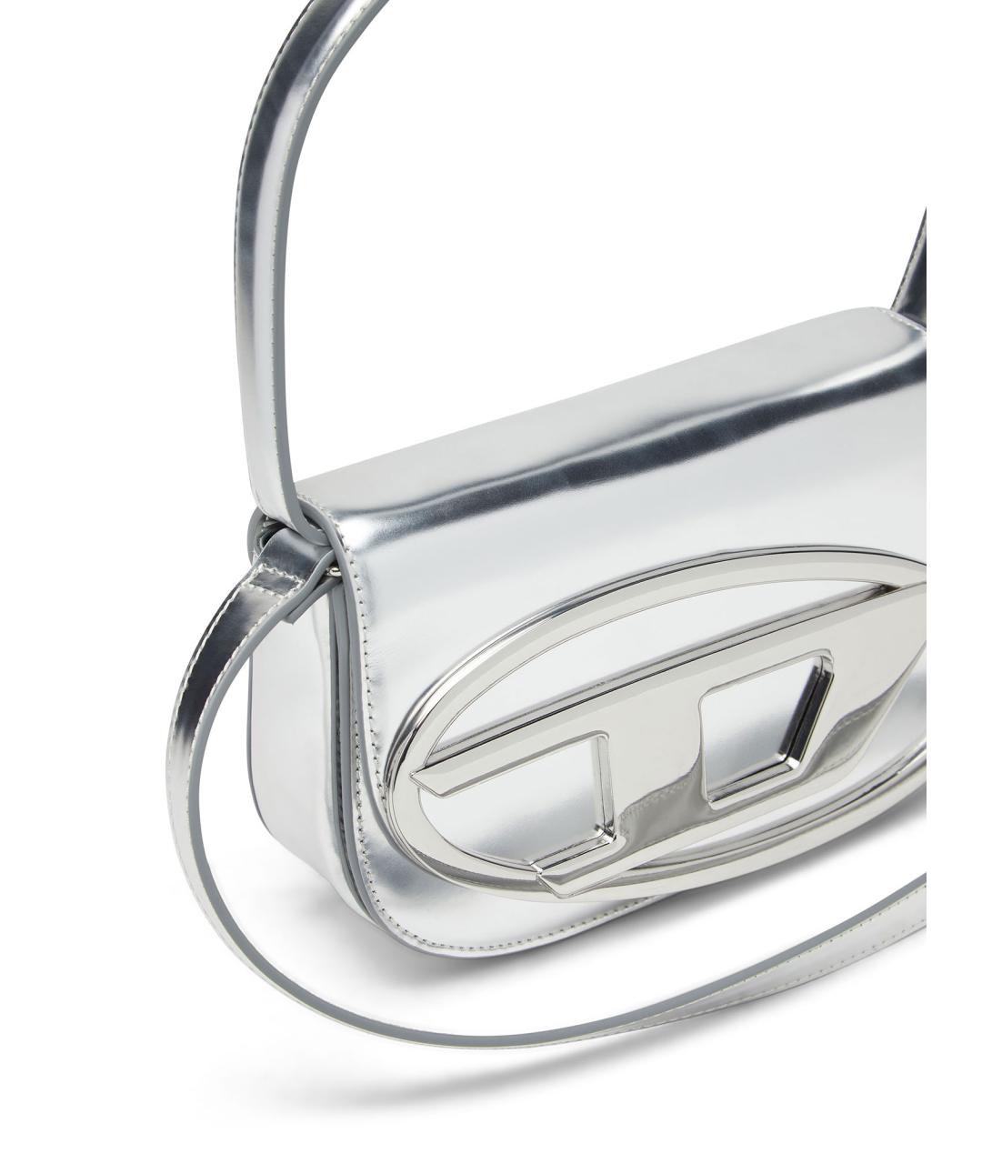 DIESEL Серебряная кожаная сумка через плечо, фото 5