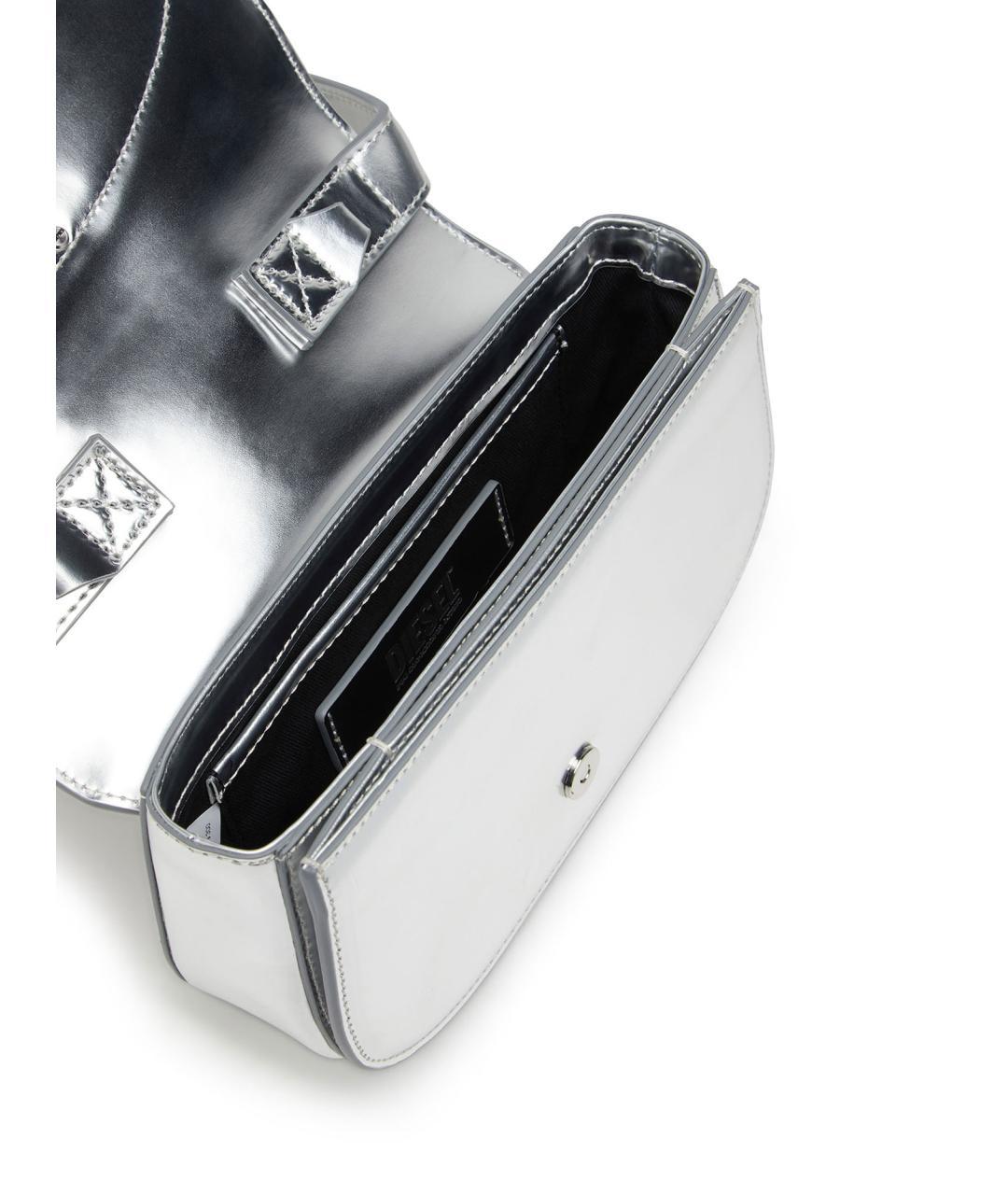DIESEL Серебряная кожаная сумка через плечо, фото 4