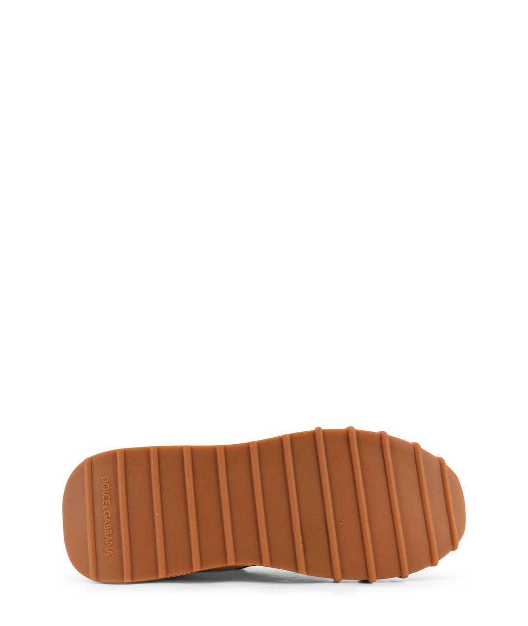 DOLCE&GABBANA Бежевые текстильные низкие кроссовки / кеды, фото 4