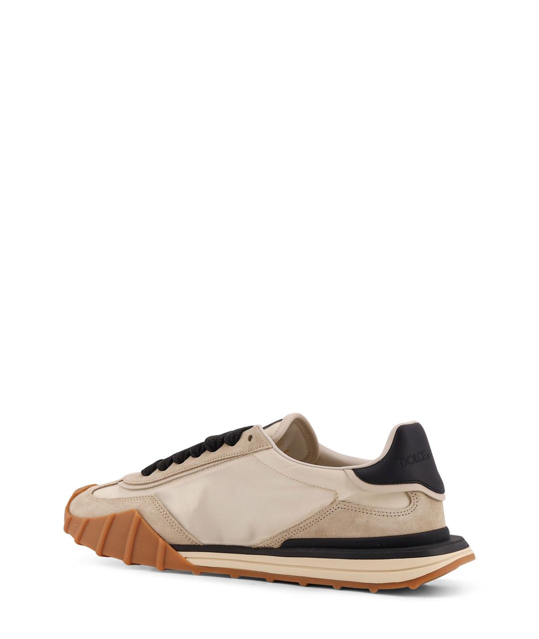 DOLCE&GABBANA Бежевые текстильные низкие кроссовки / кеды, фото 3