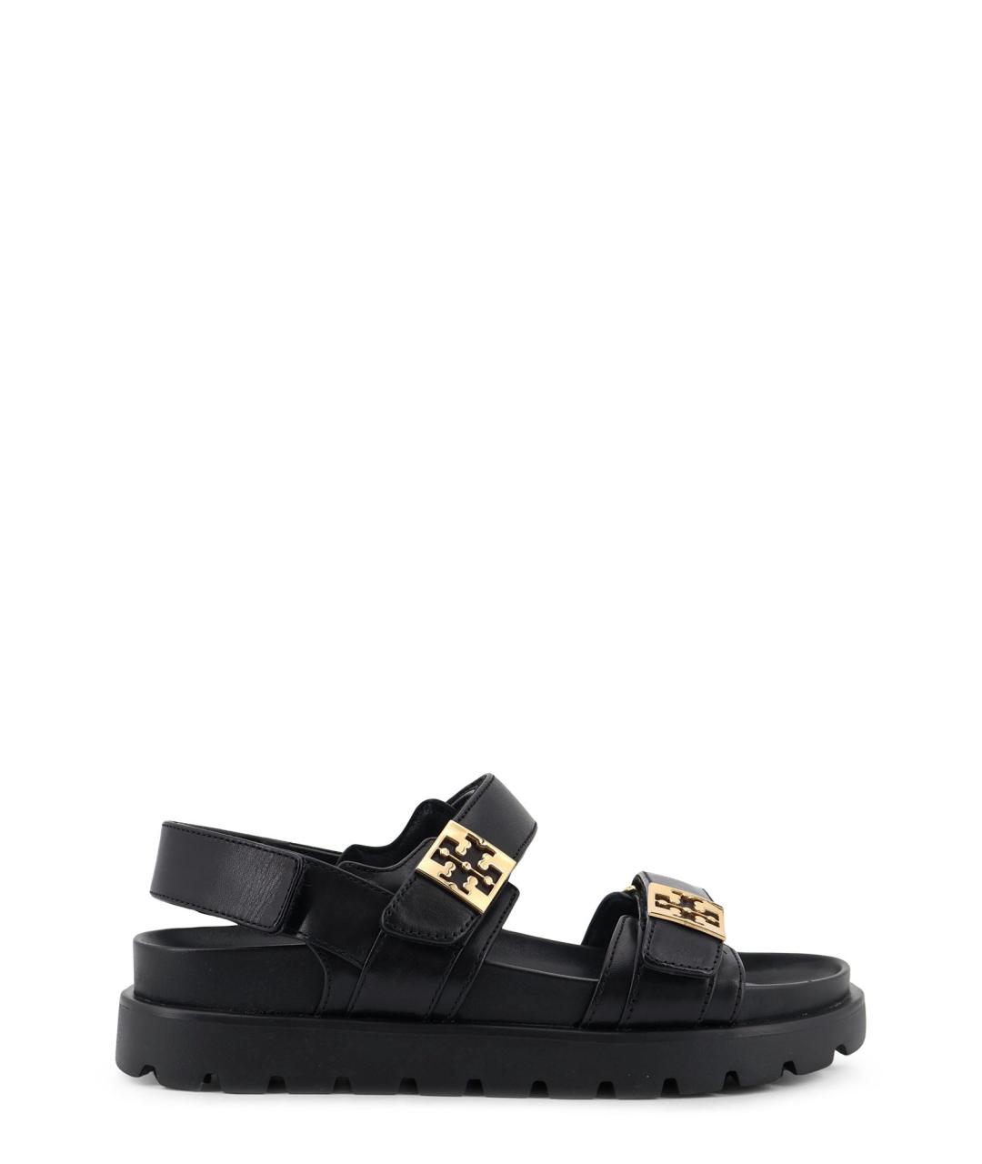 TORY BURCH Черные кожаные сандалии, фото 1