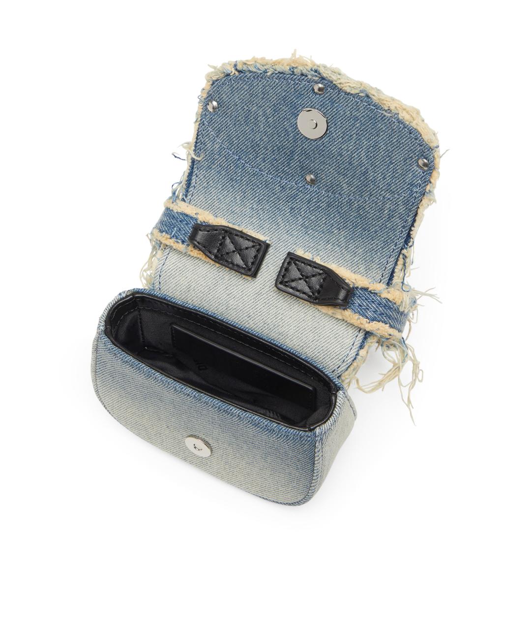 DIESEL Голубая деним сумка через плечо, фото 4