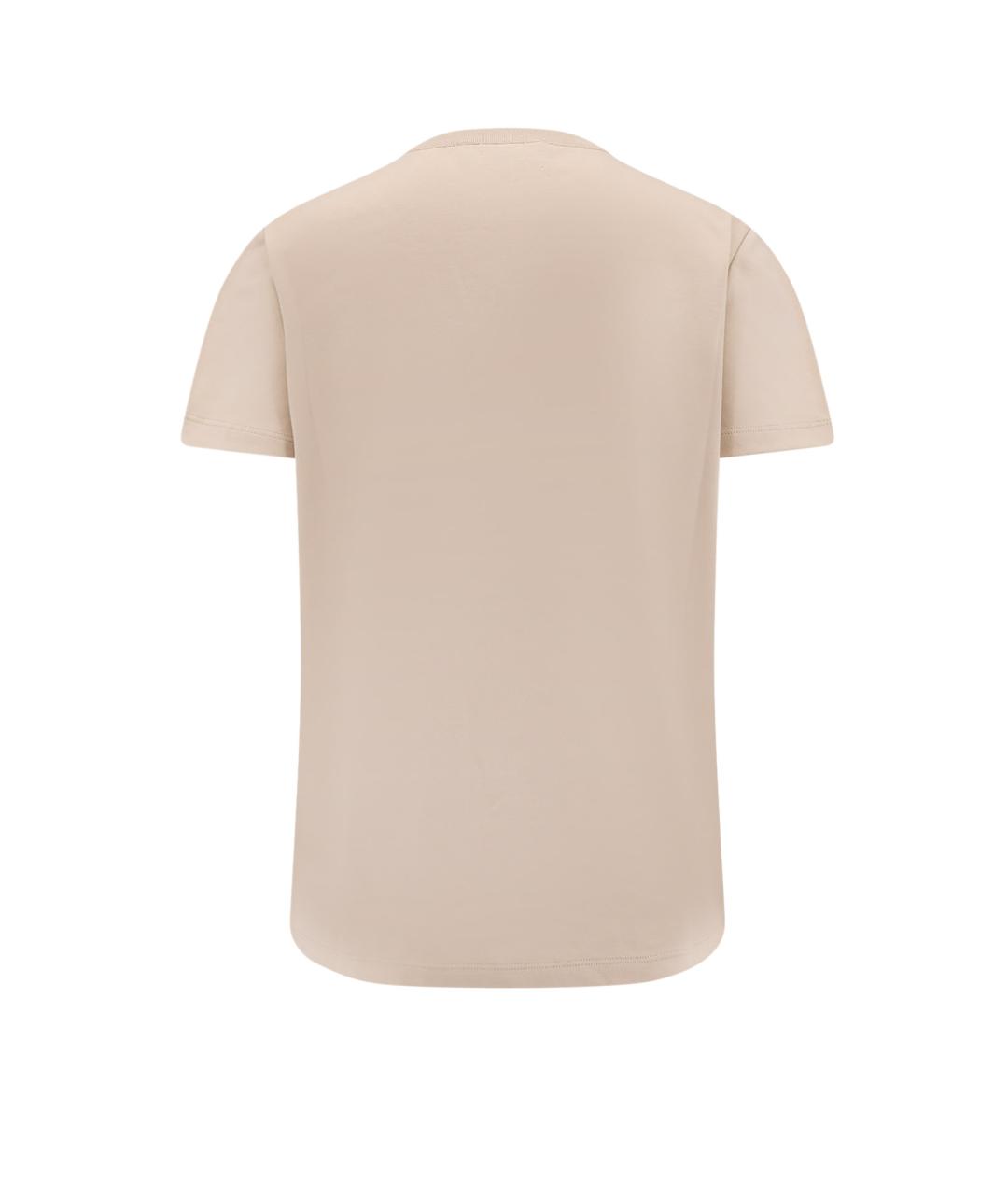 LORO PIANA Бежевая хлопковая футболка, фото 2
