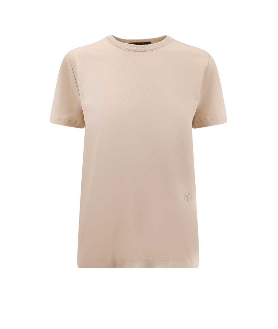 LORO PIANA Бежевая хлопковая футболка, фото 1