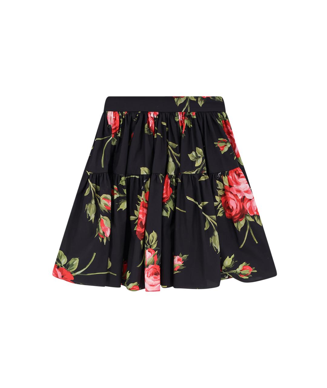 DOLCE&GABBANA Черная хлопковая юбка мини, фото 1