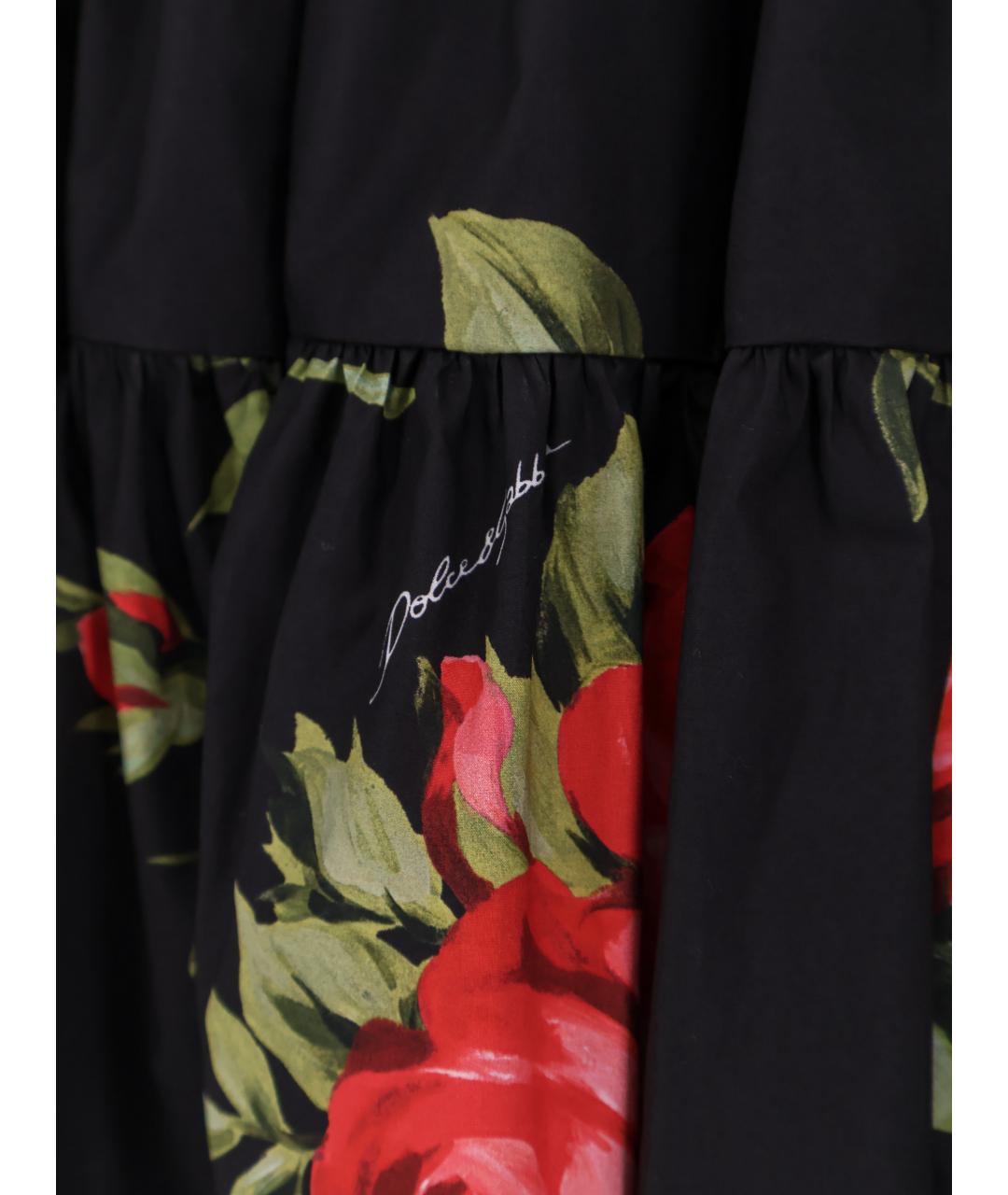 DOLCE&GABBANA Черная хлопковая юбка мини, фото 3