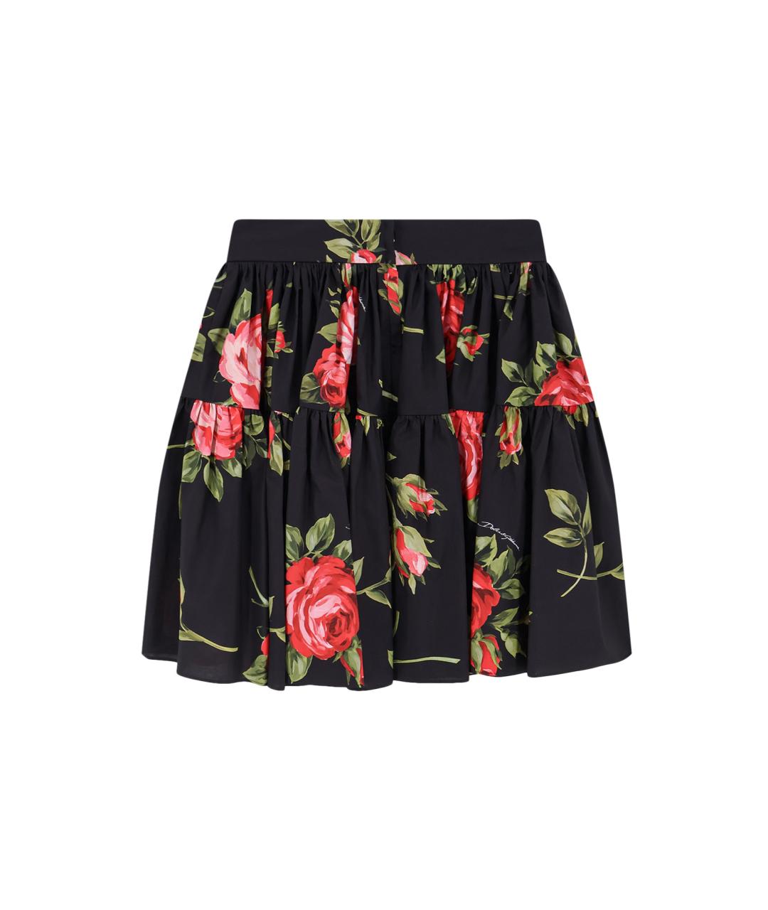 DOLCE&GABBANA Черная хлопковая юбка мини, фото 2