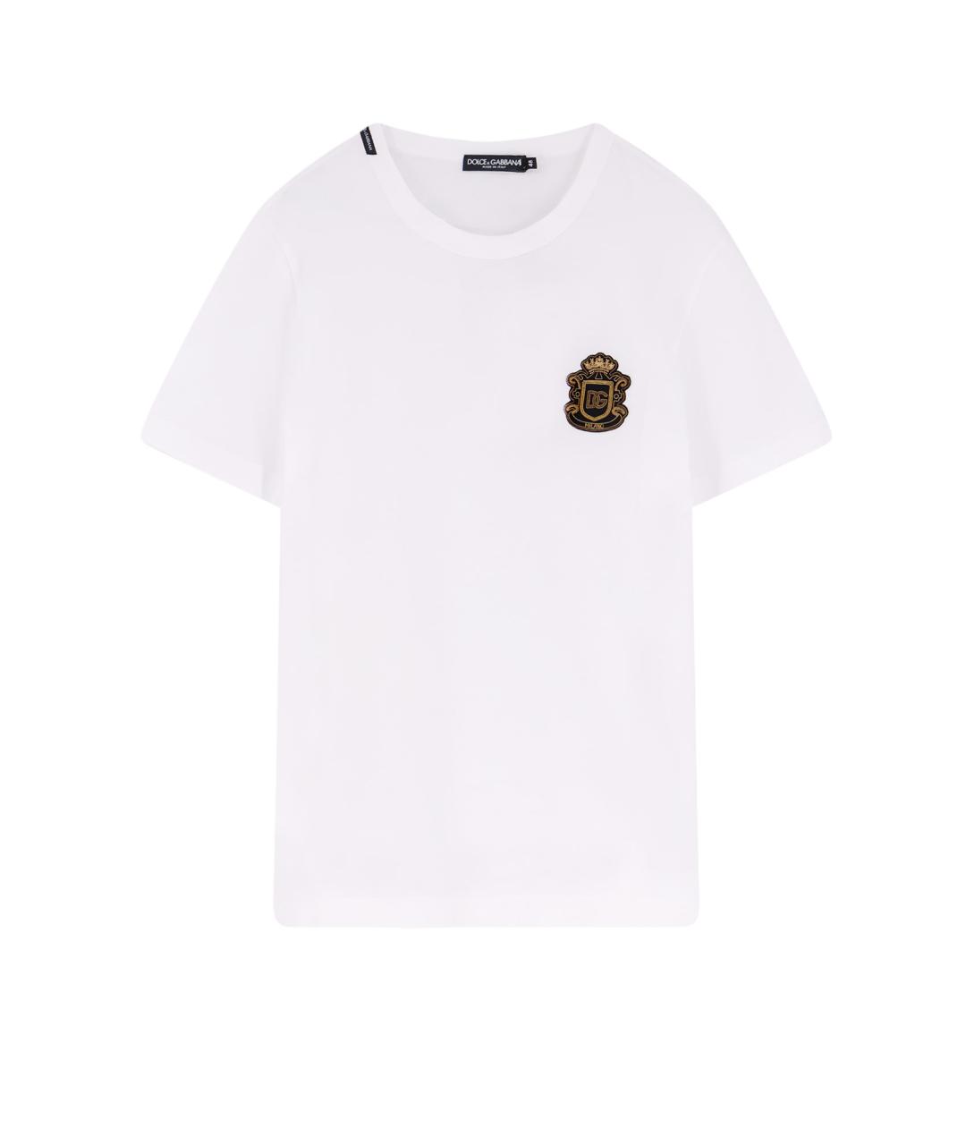 DOLCE&GABBANA Белая хлопковая футболка, фото 1
